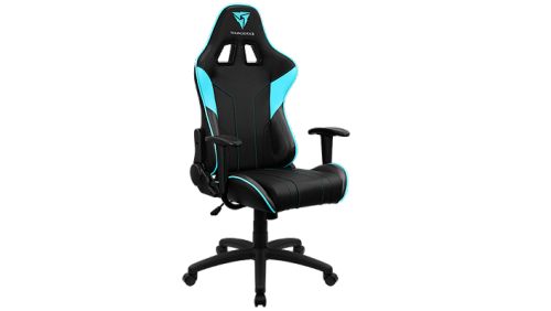 Игровое кресло ThunderX3 EC3-BC black/cyan (AIR Tech, экокожа, регулируемый угол наклона, механизм качания)