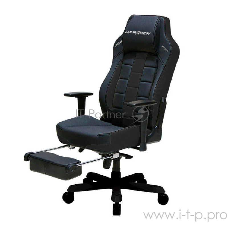 DXRacer Игровое кресло Classic чёрное (OH/CT120/N/FT, экокожа, регулируемый угол наклона, механизм качания, подставка для ног)