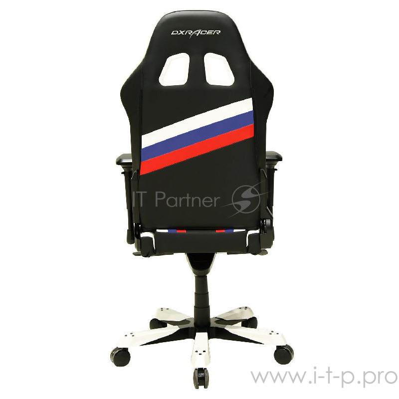 DXRacer King Russian Edition Игровое кресло чёрное+триколор (OH/KS18/NWRI, экокожа, регулируемый угол наклона)