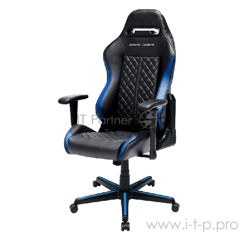 DXRacer Drifting Игровое кресло чёрно-синее (OH/DH73/NB, кожа-PU, регулируемый угол наклона, механизм качания)