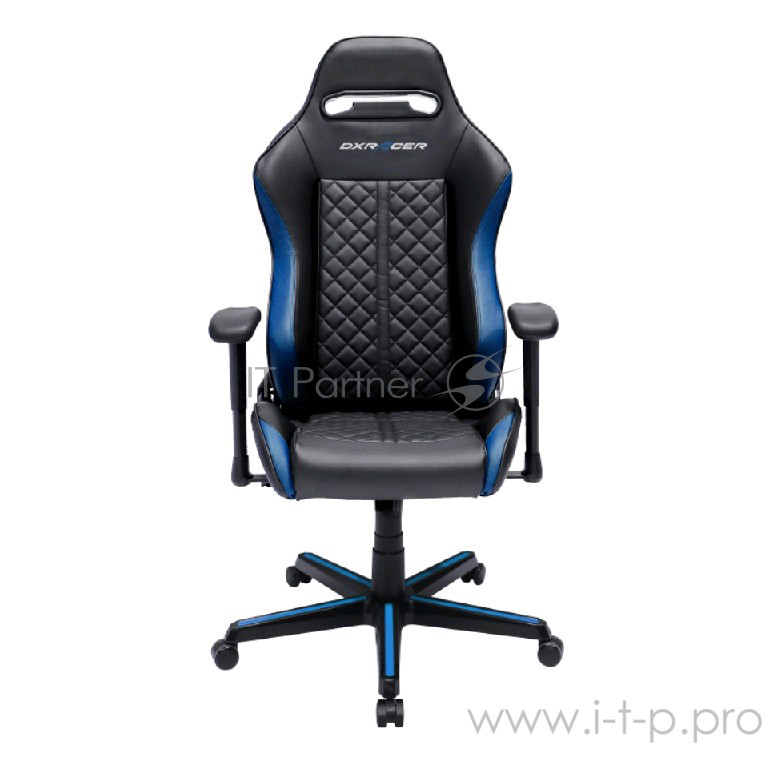 DXRacer Drifting Игровое кресло чёрно-синее (OH/DH73/NB, кожа-PU, регулируемый угол наклона, механизм качания)
