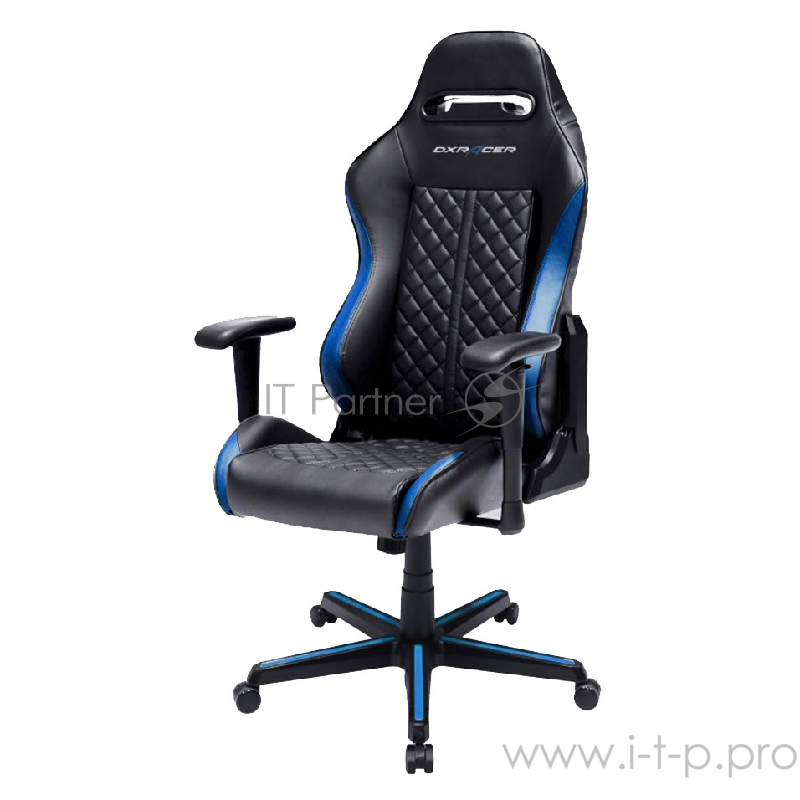 DXRacer Drifting Игровое кресло чёрно-синее (OH/DH73/NB, кожа-PU, регулируемый угол наклона, механизм качания)