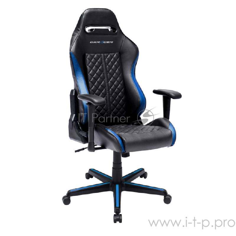 DXRacer Drifting Игровое кресло чёрно-синее (OH/DH73/NB, кожа-PU, регулируемый угол наклона, механизм качания)
