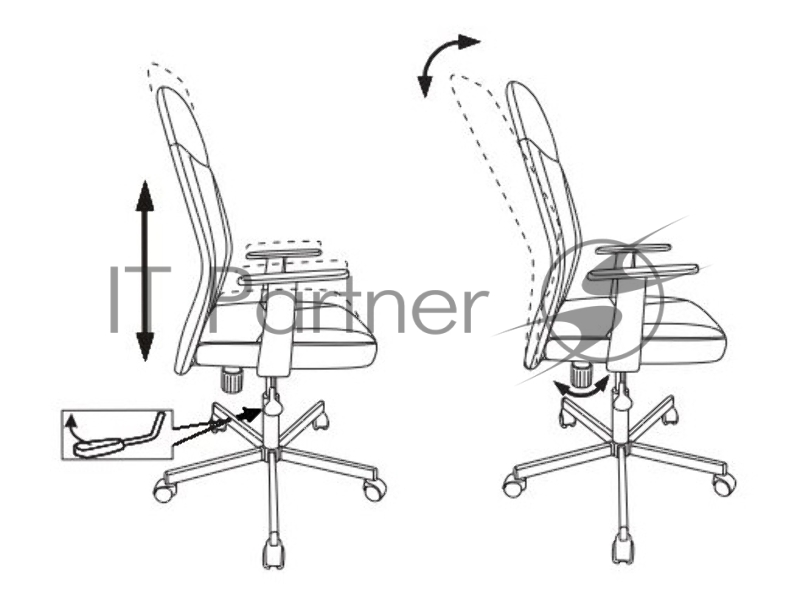 Кресло Бюрократ CH-606/BL+TW-11 черный искусст.кожа/ткань крестовина металл