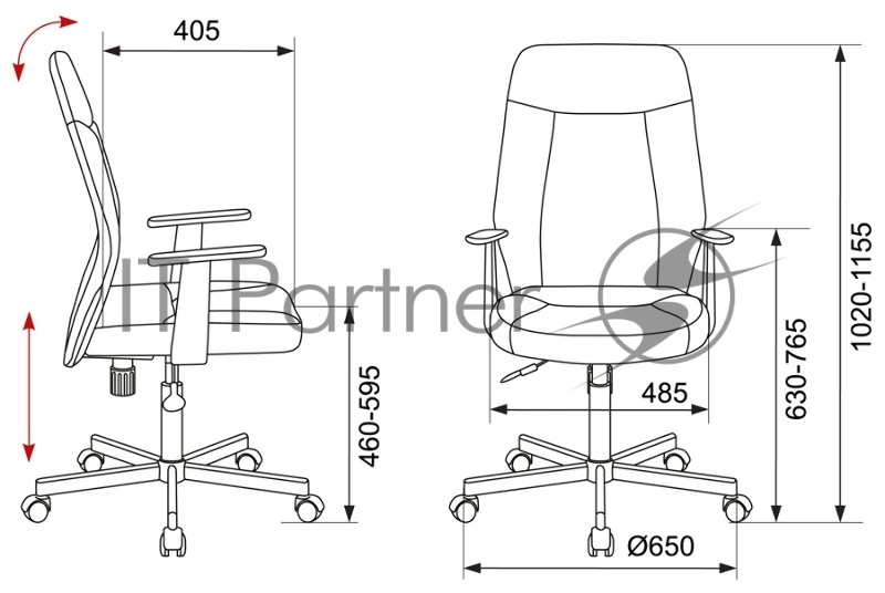 Кресло Бюрократ CH-606/BL+TW-11 черный искусст.кожа/ткань крестовина металл