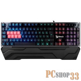 Клавиатура A4 B3370R черный USB Multimedia Gamer LED (подставка для запястий)