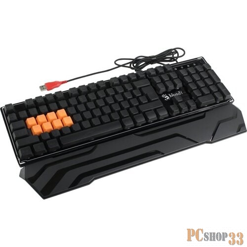 Клавиатура A4 B3370R черный USB Multimedia Gamer LED (подставка для запястий)