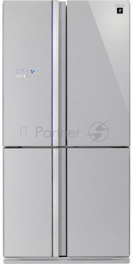 Холодильник Sharp SJ-FS97VSL серебристое стекло/стекло (трехкамерный)