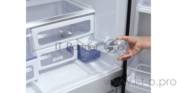 Холодильник Sharp SJ-FS97VSL серебристое стекло/стекло (трехкамерный)