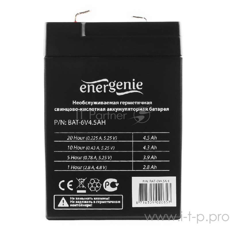 батареи Gembird/Energenie Аккумулятор для Источников Бесперебойного Питания BAT-6V4.5AH