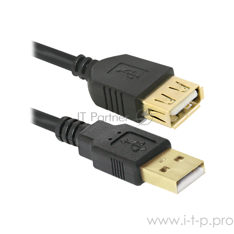 Удлинитель USB2.0 Defender USB02-06PRO 87429, с позолоченными контактами, с ферритовыми кольцами, экранированный (1.8м)