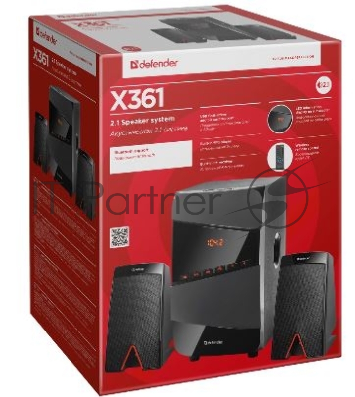Колонки DEFENDER X361 36Вт, BT/FM/MP3/SD/USB/LED/RC