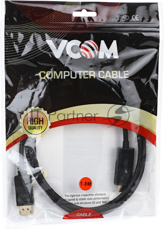 Кабель-переходник DisplayPort->HDMI VCOM CG494-B (1.8м)