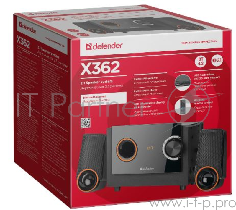 Колонки DEFENDER X362 36Вт, BT/FM/MP3/SD/USB/LED/RC