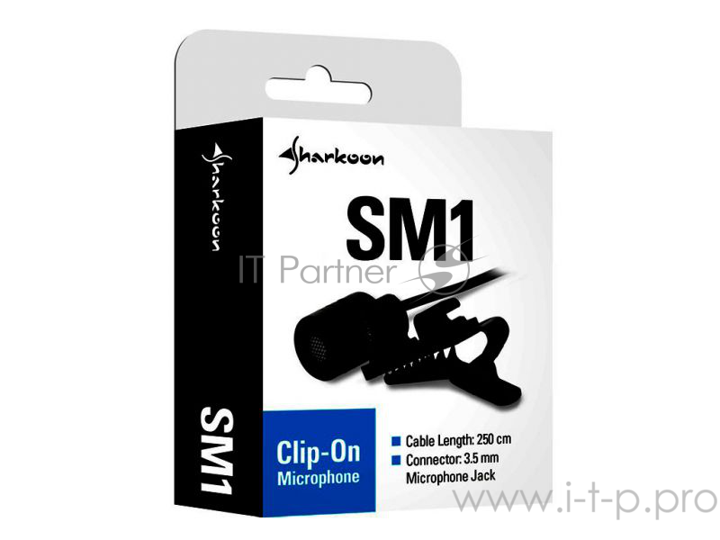 Микрофон на прищепке Sharkoon SM1 (Jack 3.5 мм)