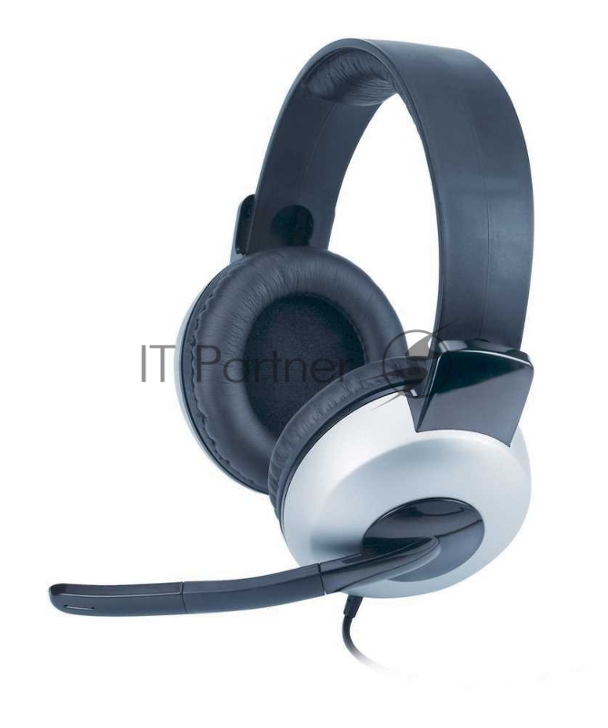 Наушники Genius HS-05A silver/black с микрофоном Мониторные 20Гц-20кГц рег.гр 105дБ 32Ом 1.8м