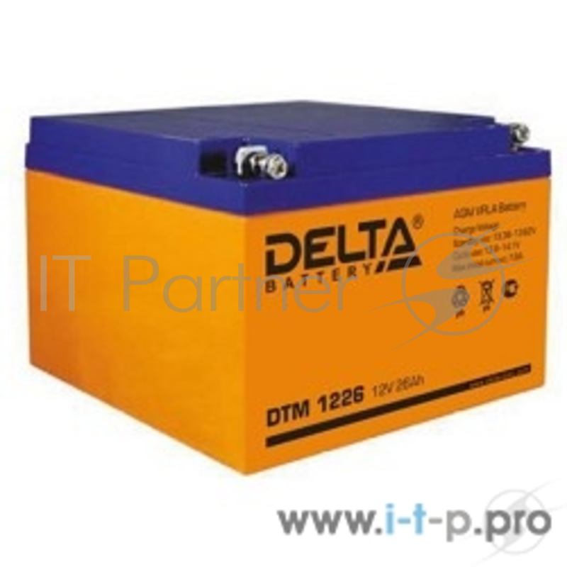 батареи Delta DTM 1226 (26Ач, 12В) свинцово- кислотный аккумулятор