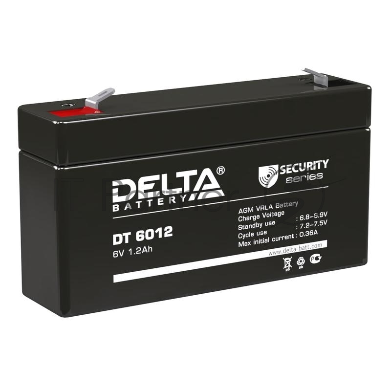 батареи Delta DT 6012 (1,2 Ач, 6В) свинцово- кислотный аккумулятор