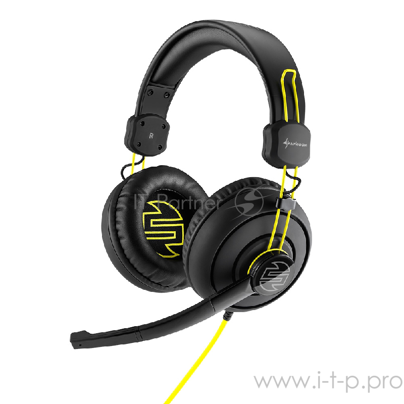 Игровая гарнитура Sharkoon Shark Zone H10 Чёрно-жёлтая (Jack 3.5 мм, 40 мм, ПУ)