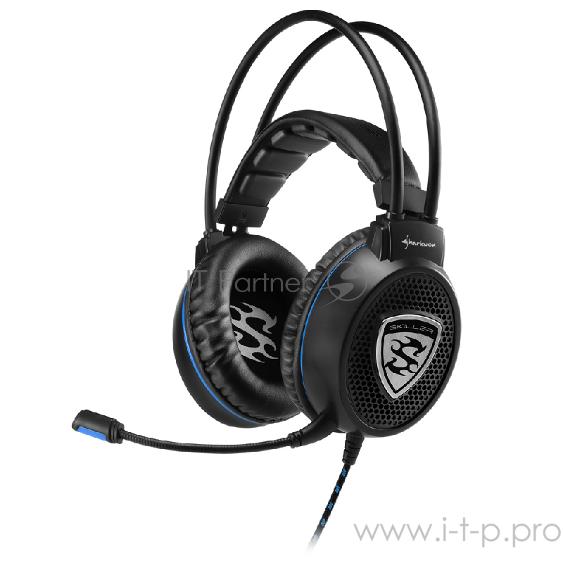Игровая гарнитура Sharkoon Skiller SGH1 чёрная (Jack 3.5 мм, 40 мм, ПУ)