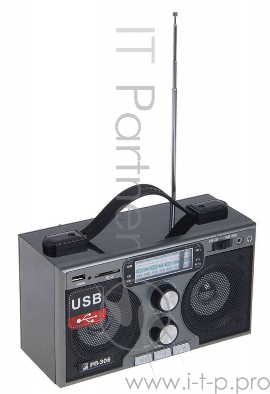 Радиоприемник портативный Сигнал БЗРП РП-306 черный USB SD