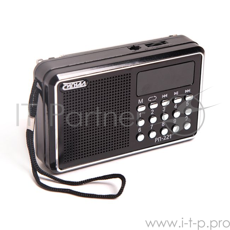 Радиоприемник Сигнал РП-221, бат. 3*АА (не в компл.), 220V, акб 400мА/ч, USB, SD, дисплей