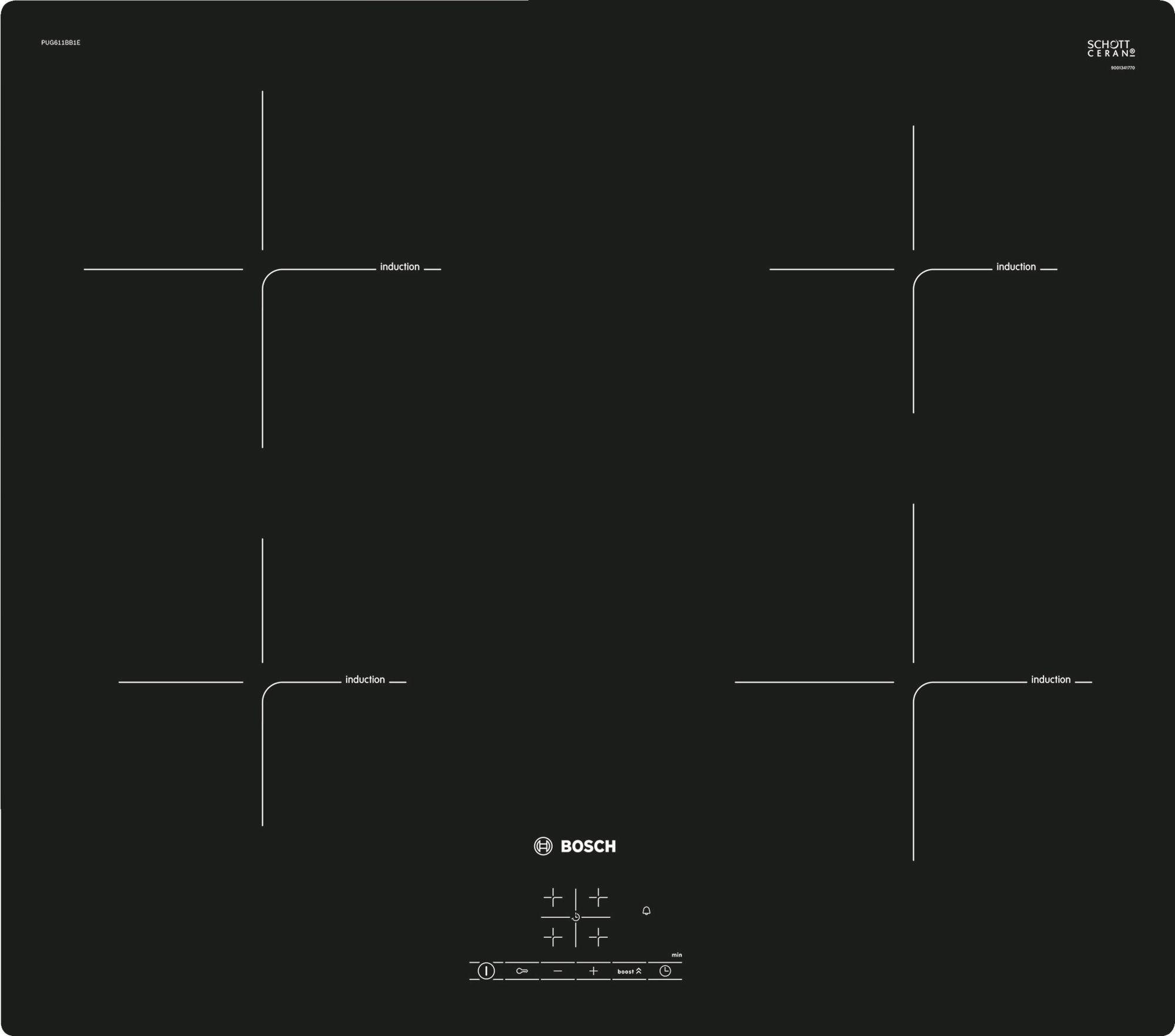 Индукционная варочная панель Bosch PUG611BB1 Е в.эл/п