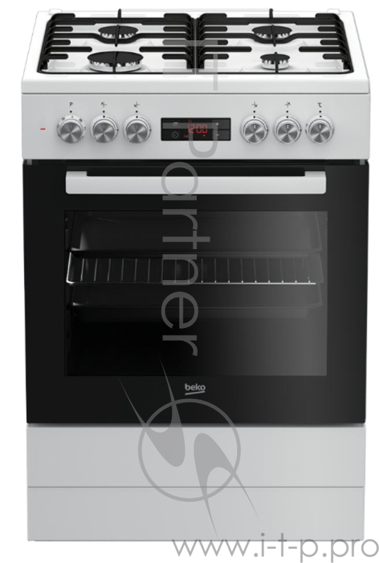 Плита комбинированная Beko FSM62320GW белый (стеклянная крышка)