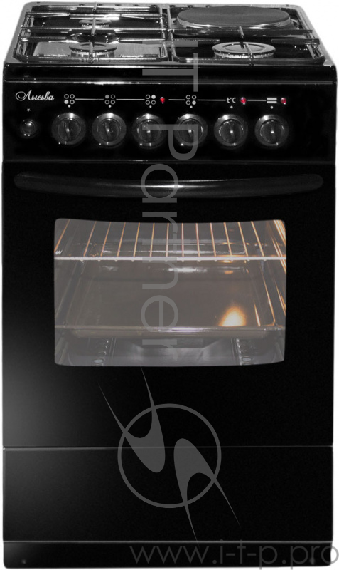 Плита Комбинированная Лысьва ЭГ 1/3г01 М2С-2у черный (без крышки)