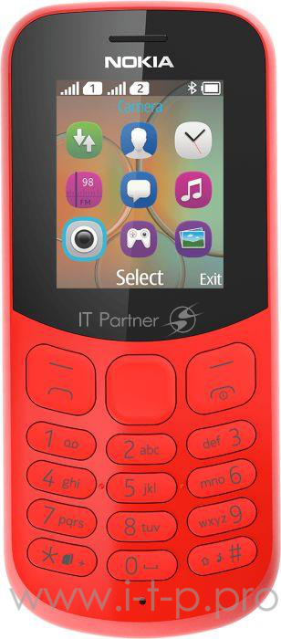 Мобильный телефон NOKIA 130 DS RED (2017) A00028616 {1.8'' 160x128,MicroSD,2 Sim, BT}
