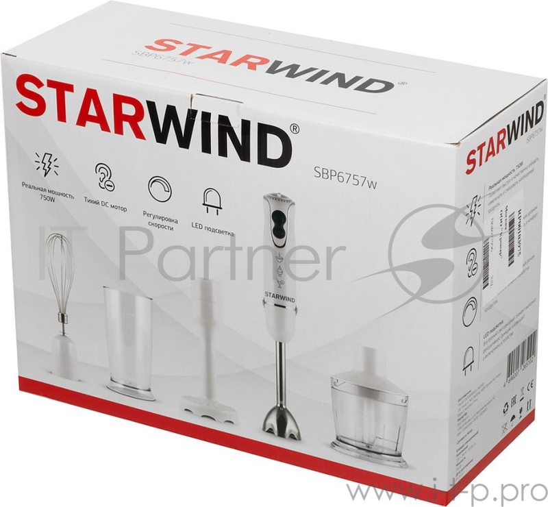 Блендер погружной Starwind SBP6757w 750Вт белый