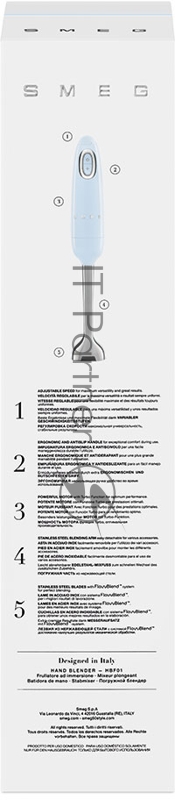 Блендеры погружные SMEG Блендеры погружные SMEG/ Стиль 50-х г.г., Погружной блендер, пастельный голубой
