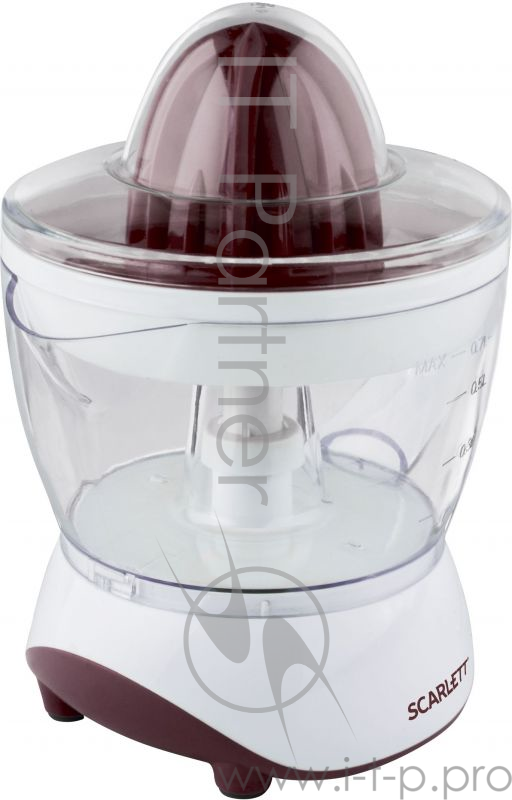 Соковыжималка цитрусовая Scarlett SC-JE50C06 25Вт рез.сок.:700мл. белый/красный