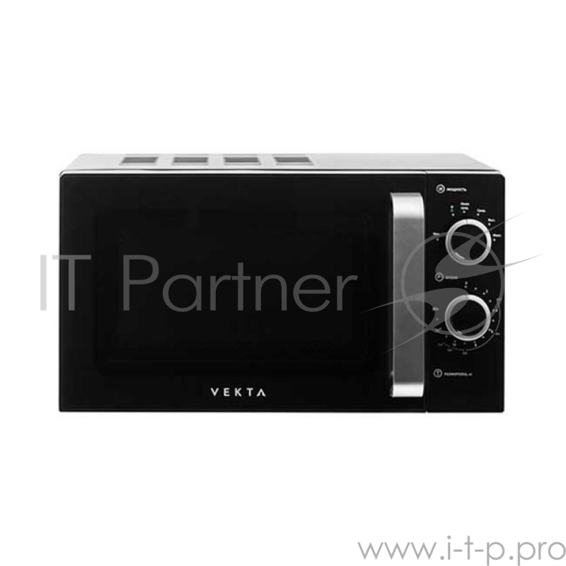 Микроволновая печь VEKTA MS720ATB 20 л., механическое управление, мощность 700Вт, цвет черный, внутреннее покрытие - эмаль, открытие дверцы - ручка, таймер 30 мин, разморозка по весу