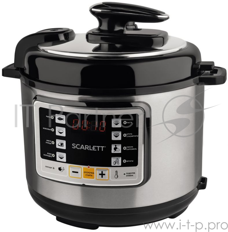 Мультиварка-скороварка Scarlett SC-MC410P02 5л 900Вт нержавеющая сталь/черный