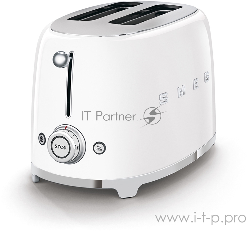 Тостеры SMEG Тостеры SMEG/ Стиль 50-х г.г, 2 ломтика, корпус из нержавеющей стали, 6 уровней поджаривания, белый