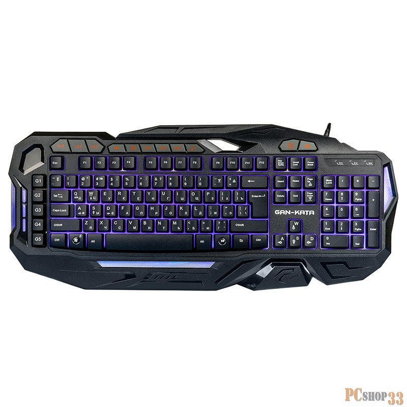 Клавиатура Dialog Gan-Kata KGK-45U черная USB {Клавиатура - игровая с подсветкой 3 цвета, макро клавиши}