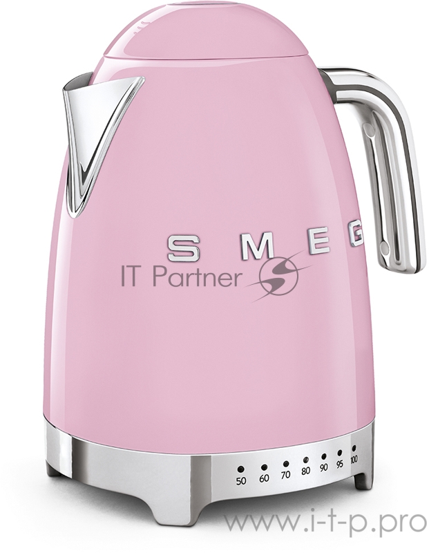 Чайники SMEG Чайники SMEG/ Стиль 50-х г., чайник электрический, 1.7 л , 2400 Вт, корпус из нержавеющей стали, регулировка температуры, розовый