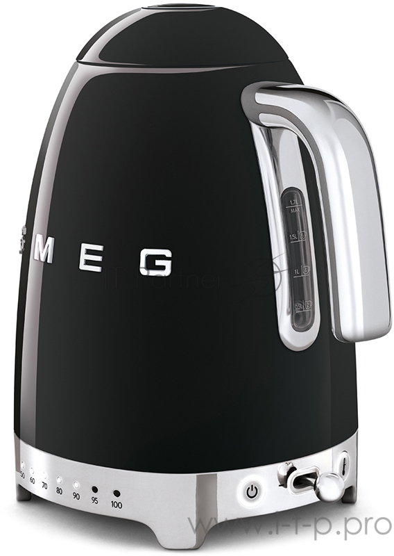 Чайники SMEG Чайники SMEG/ Стиль 50-х г., чайник электрический, 1.7 л , 2400 Вт, корпус из нержавеющей стали, черный