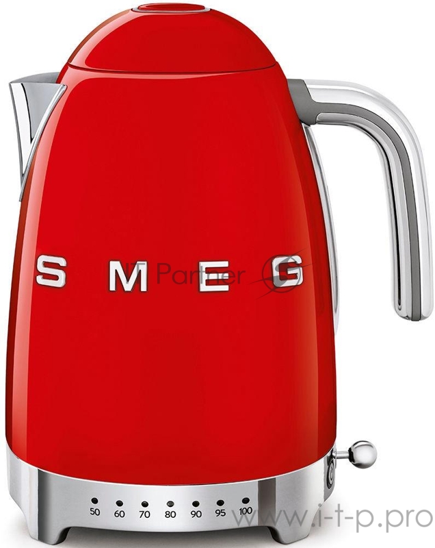 Чайники SMEG Чайники SMEG/ Стиль 50-х г., чайник электрический, 1.7 л , 2400 Вт, корпус из нержавеющей стали, регулировка температуры, красный