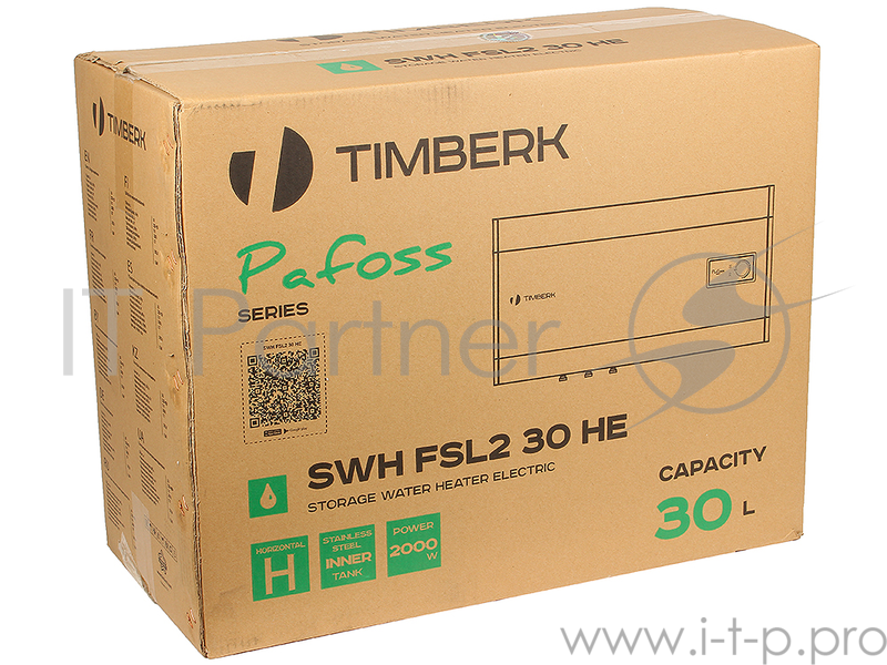 Водонагреватель Timberk SWH FSL2 30 HE накопительный (НЕРЖ,FSL2,30л,гориз.,плоск.)