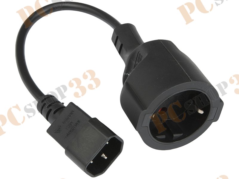 Кабель-переходник питания IEC->EURO VCOM CE002-CU0.75-015 (0.15м)