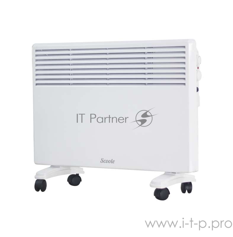 Конвектор Scoole SC HT CM3 1000 WT конвект 1000/500 Вт, 10 кв.м.,мех.термостат, настенный/напольный, колёсики, белый