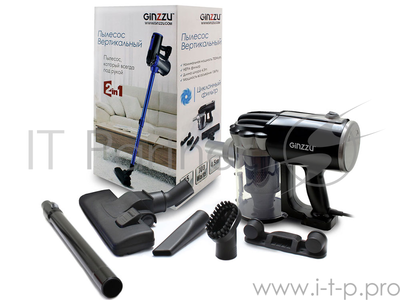 GiNZZU VS117 черно/серый пылесос верт