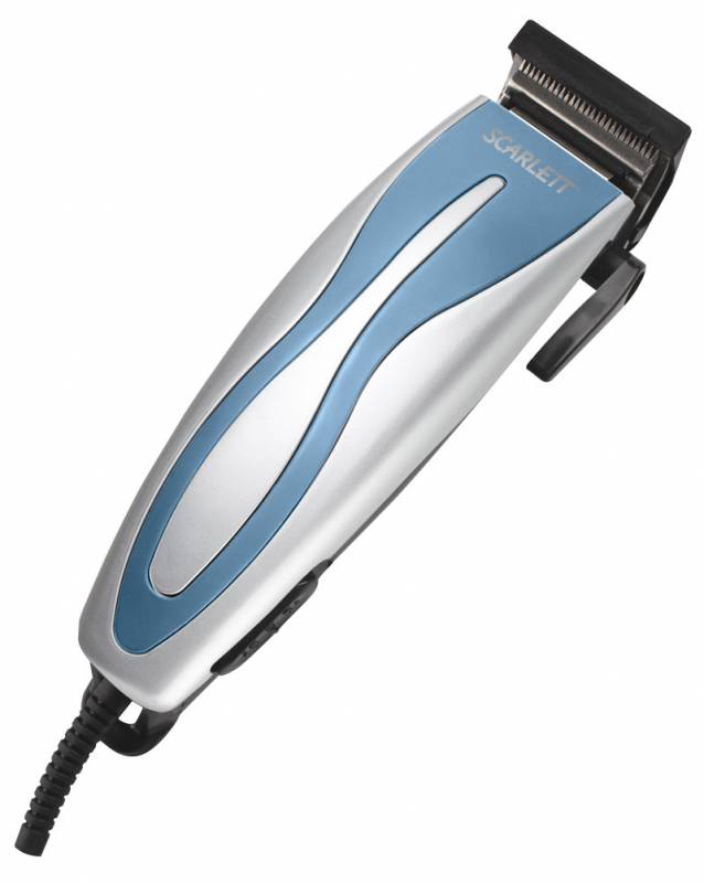 Машинка для стрижки Scarlett SC-HC63C06 синий/серебристый 13Вт (насадок в компл:4шт)