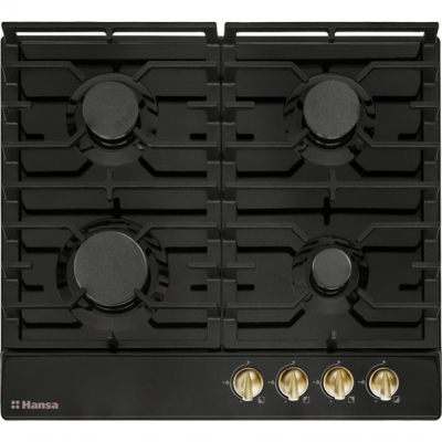 Встраиваемая варочная панель HANSA Встраиваемая варочная панель HANSA/ 5x60x51 см, газовая, чугунные решетки, автоподжиг, газ- контроль, дизайн Renaissance, цвет: антрацит
