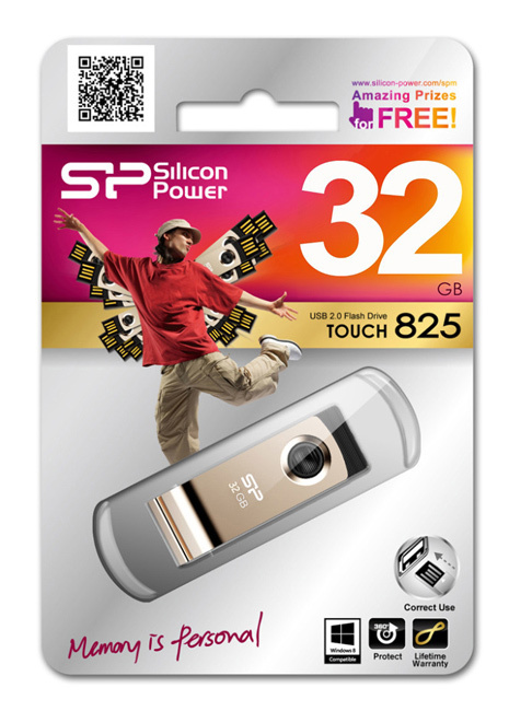 Флеш Диск Silicon Power 32Gb Touch 825 SP032GBUF2825V1C USB2.0 champagne gold