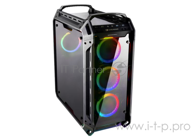 корпус для ПК без БП Сase Cougar Panzer EVO RGB Full ATX , w/o PSU, 1xUSB3.1 Type-C, 2xUSB3.0, 1xUSB2.0, Black, 4x12cm RGB fan, Fan Controller
