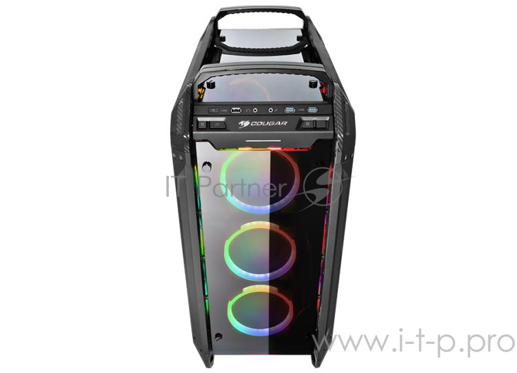 корпус для ПК без БП Сase Cougar Panzer EVO RGB Full ATX , w/o PSU, 1xUSB3.1 Type-C, 2xUSB3.0, 1xUSB2.0, Black, 4x12cm RGB fan, Fan Controller