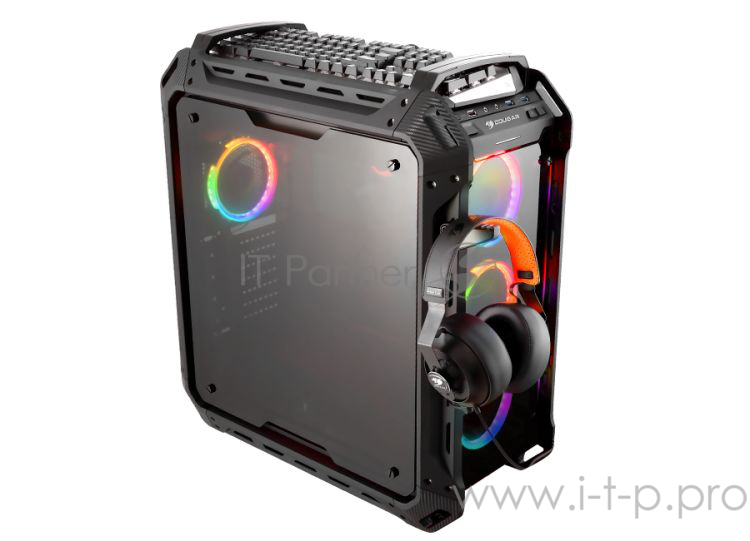 корпус для ПК без БП Сase Cougar Panzer EVO RGB Full ATX , w/o PSU, 1xUSB3.1 Type-C, 2xUSB3.0, 1xUSB2.0, Black, 4x12cm RGB fan, Fan Controller